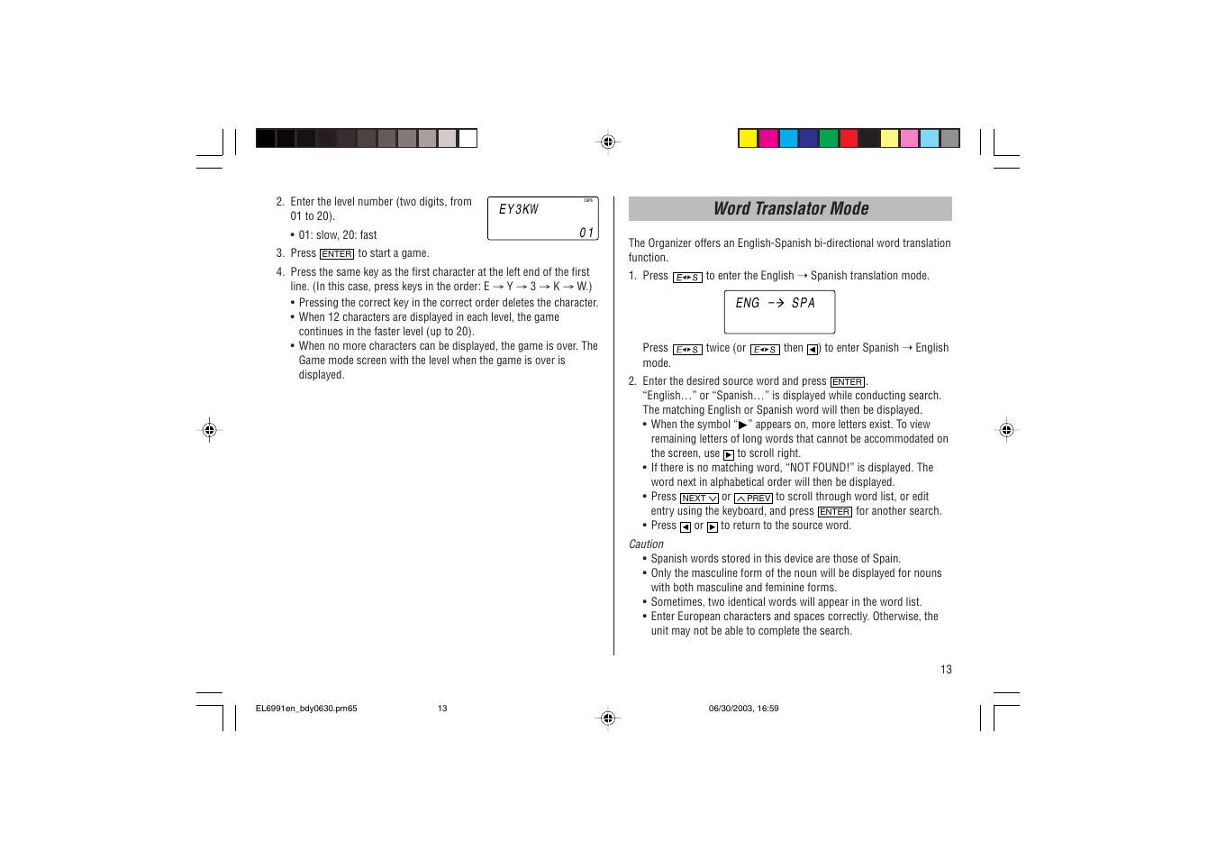 Word translator mode | Ricoh EL-6991 User Manual | Page 15 / 24