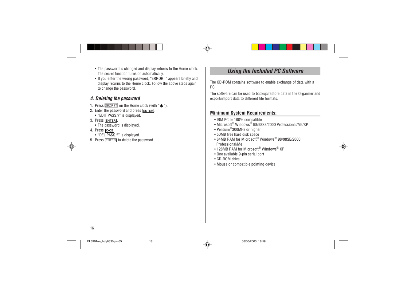 Using the included pc software | Ricoh EL-6991 User Manual | Page 18 / 24