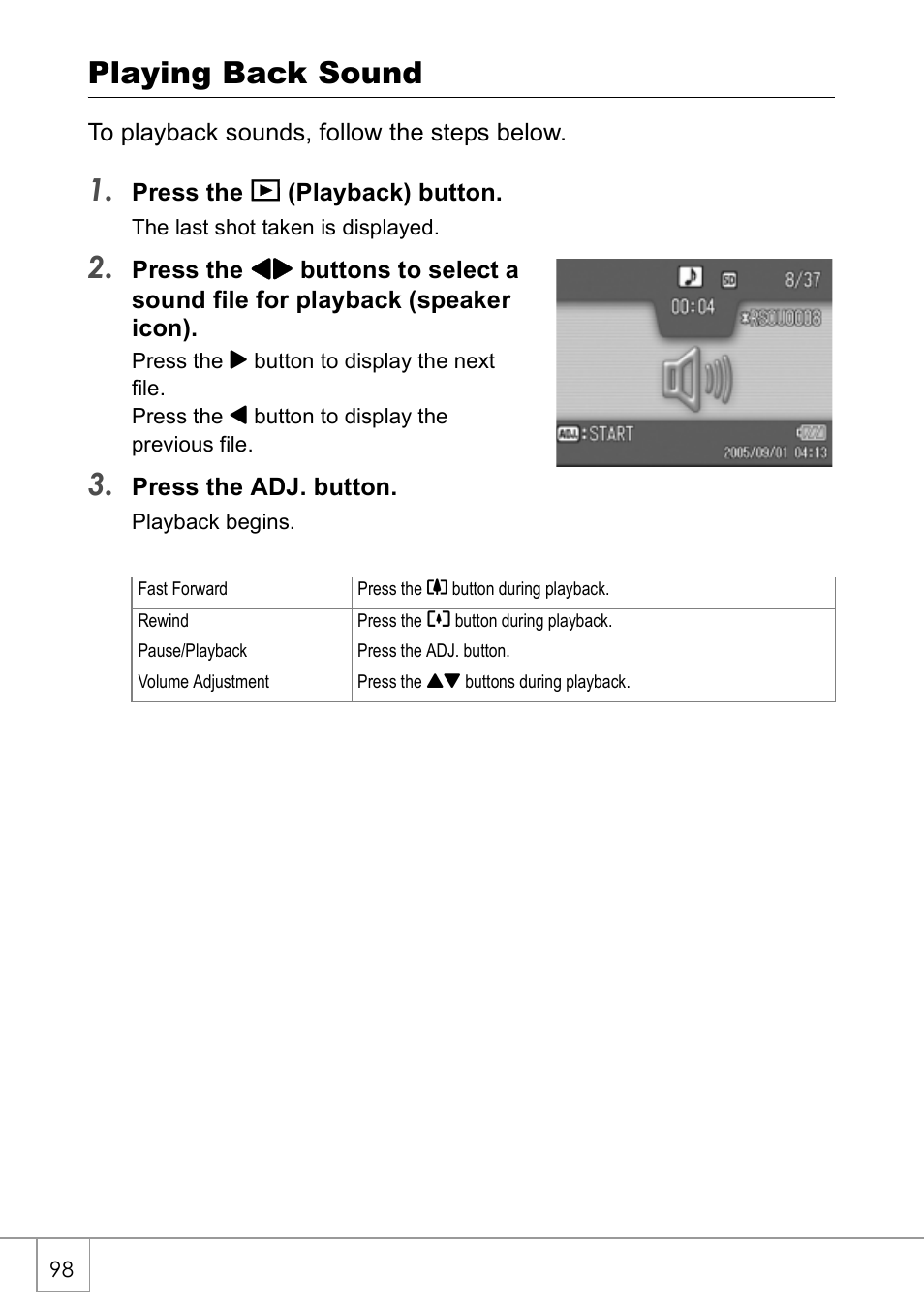 Playing back sound | Ricoh Caplio R 3 User Manual | Page 100 / 184