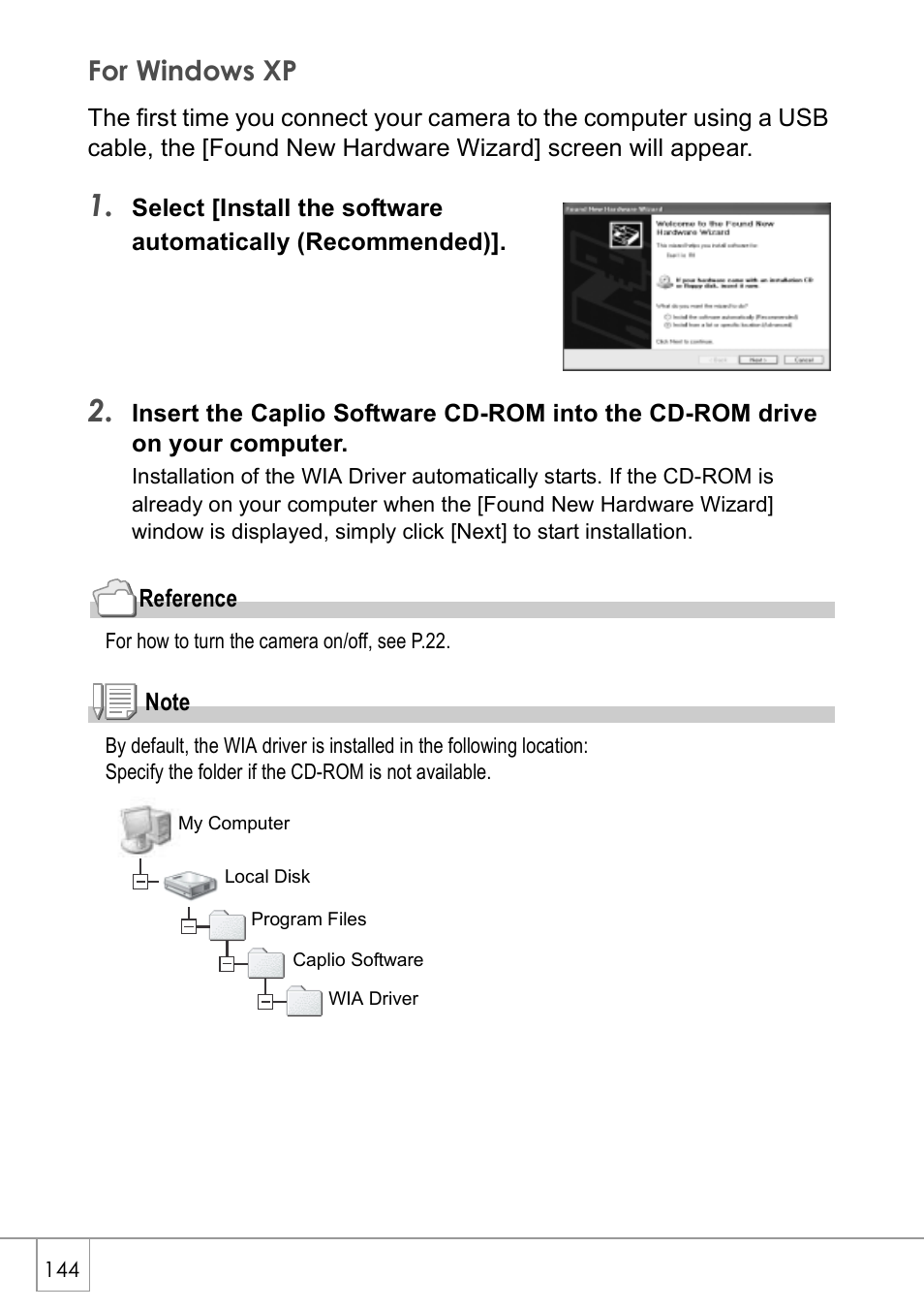 For windows xp | Ricoh Caplio R 3 User Manual | Page 146 / 184