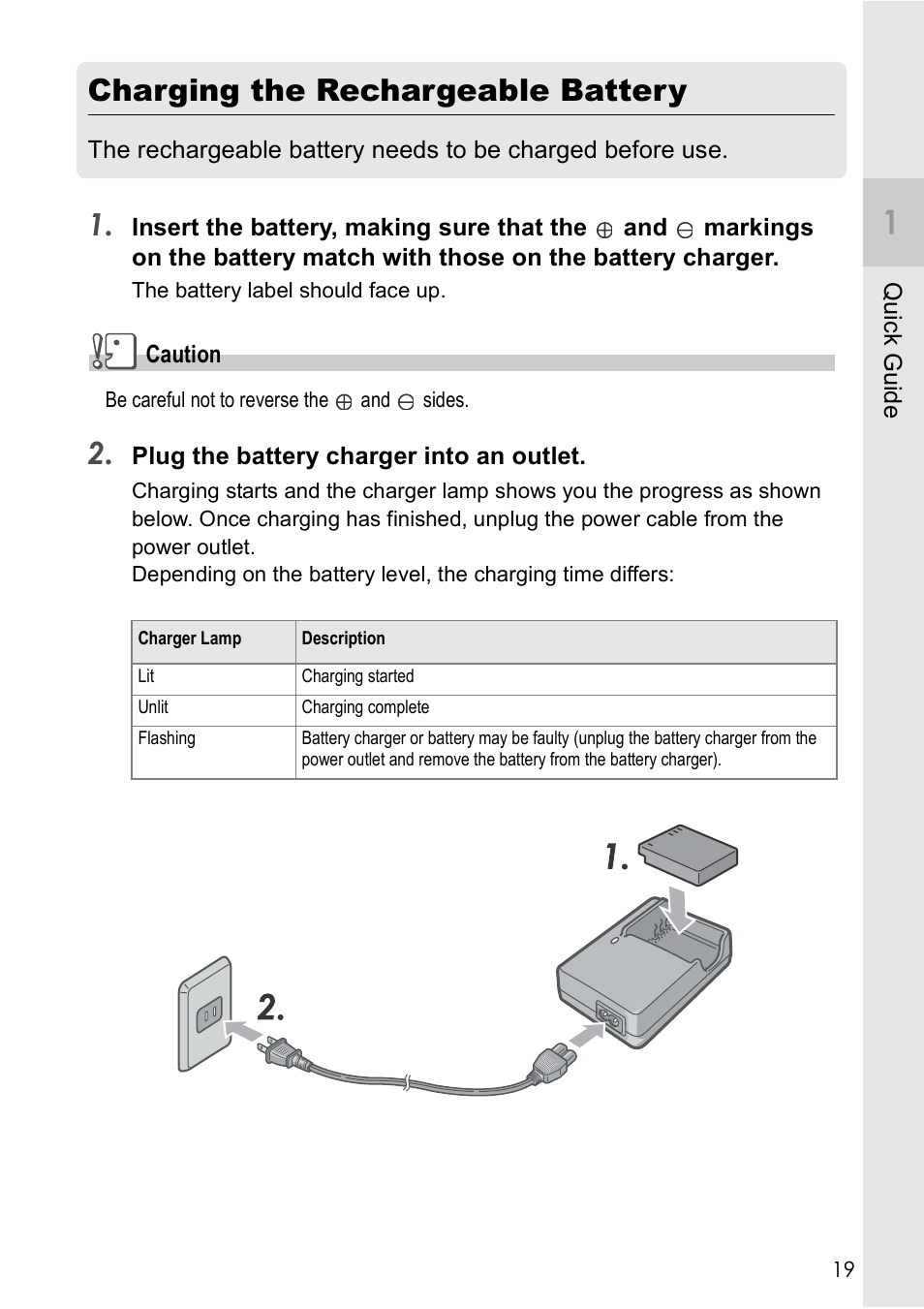 Charging the rechargeable battery | Ricoh Caplio R 3 User Manual | Page 21 / 184