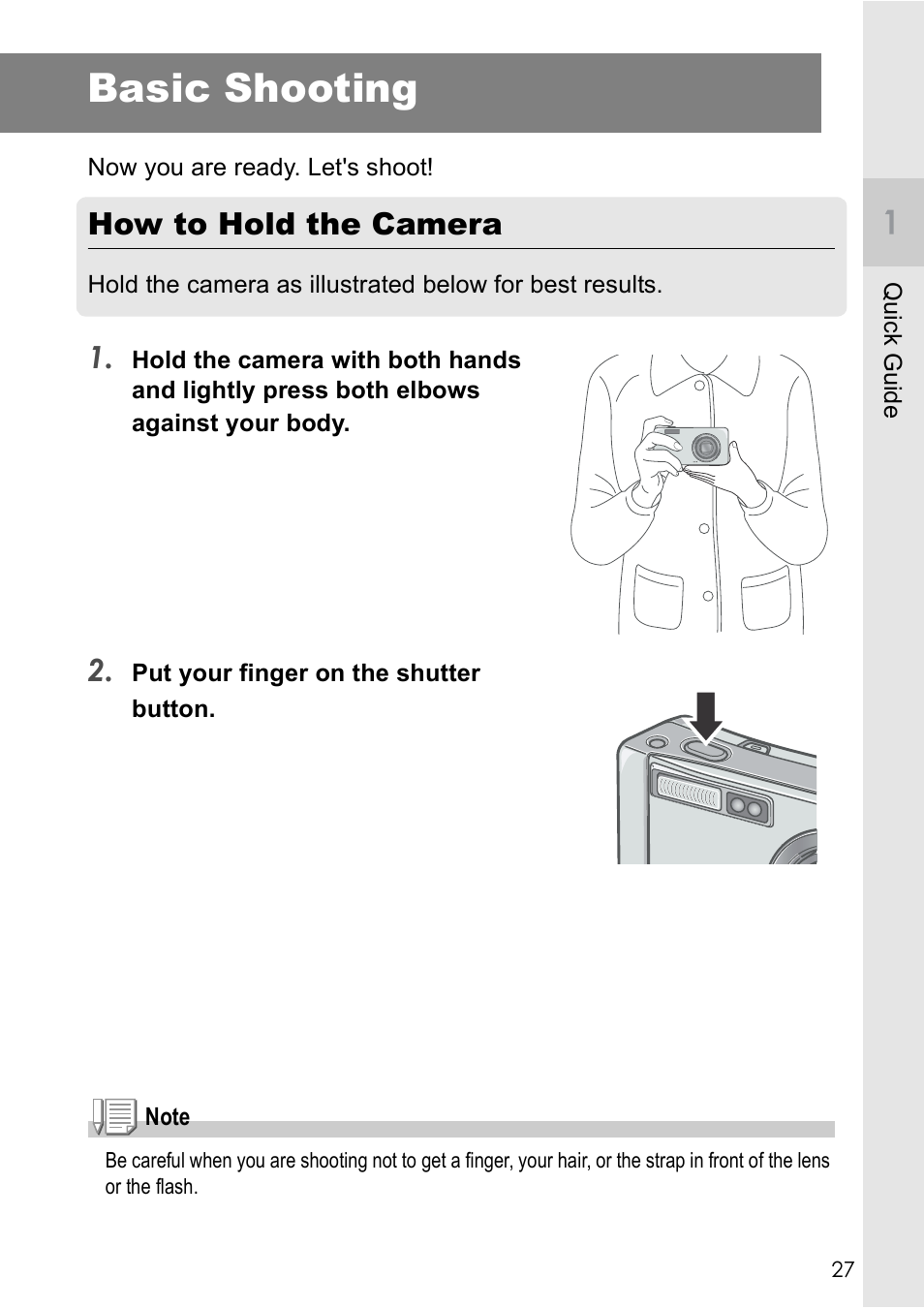 Basic shooting, How to hold the camera | Ricoh Caplio R 3 User Manual | Page 29 / 184