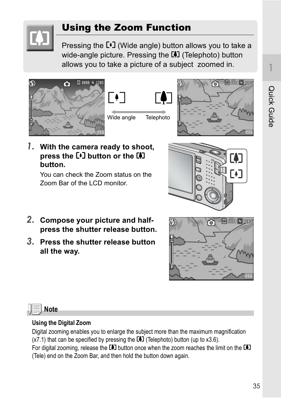 Using the zoom function | Ricoh Caplio R 3 User Manual | Page 37 / 184