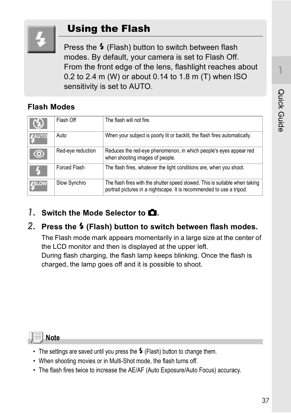 Using the flash | Ricoh Caplio R 3 User Manual | Page 39 / 184