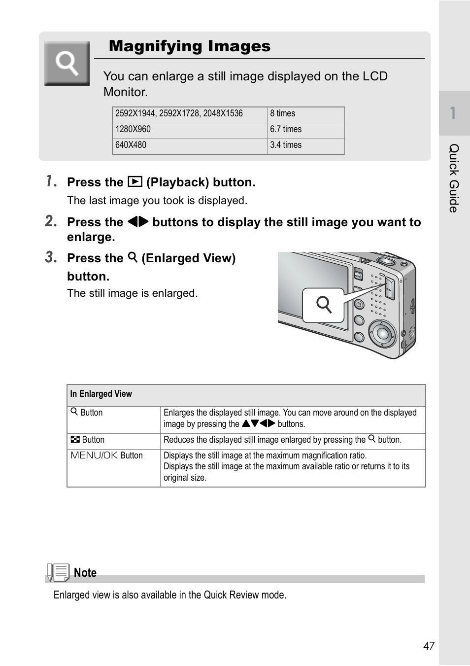 Magnifying images | Ricoh Caplio R 3 User Manual | Page 49 / 184