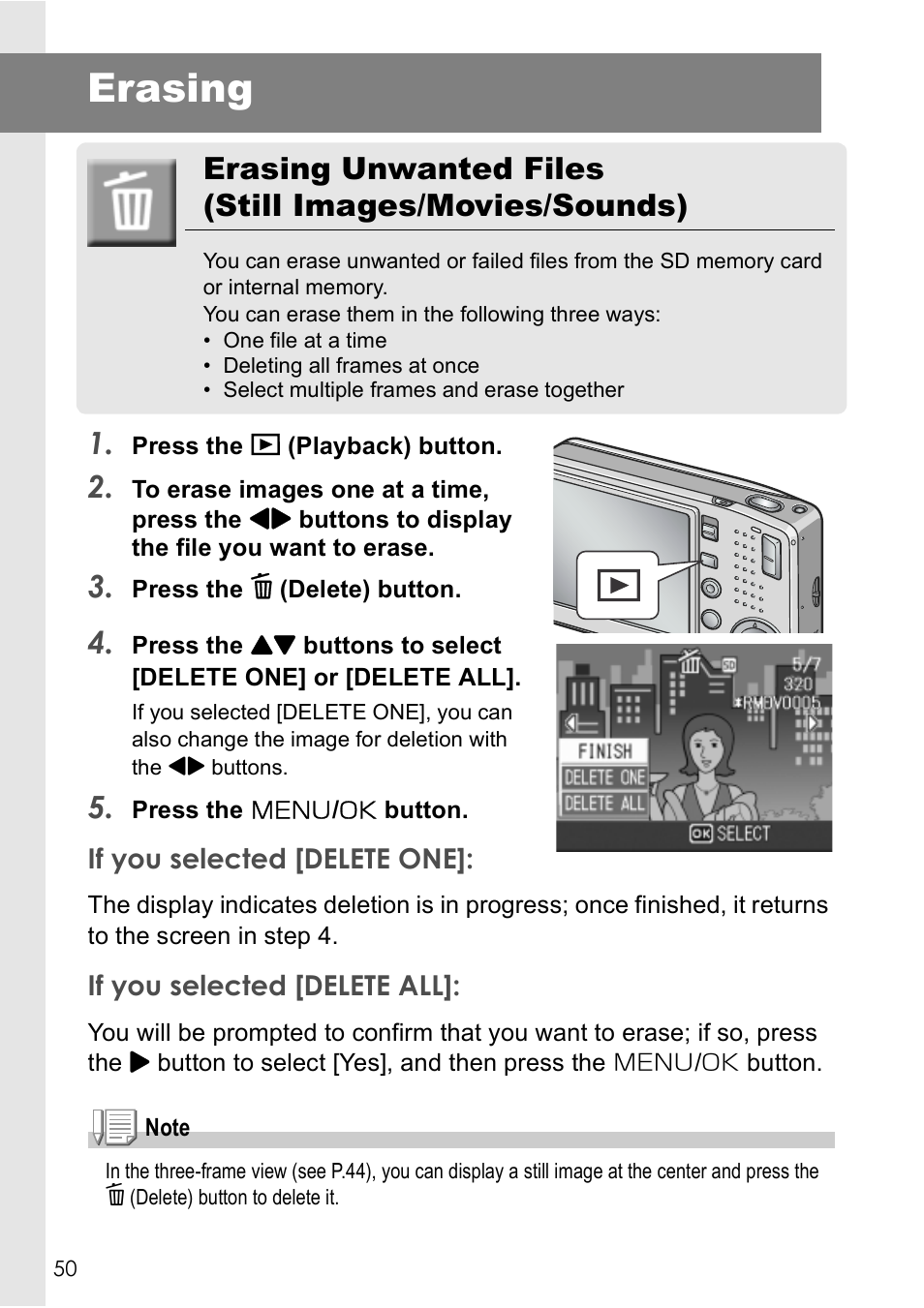Erasing | Ricoh Caplio R 3 User Manual | Page 52 / 184
