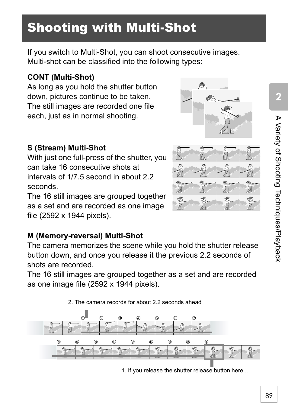 Shooting with multi-shot | Ricoh Caplio R 3 User Manual | Page 91 / 184