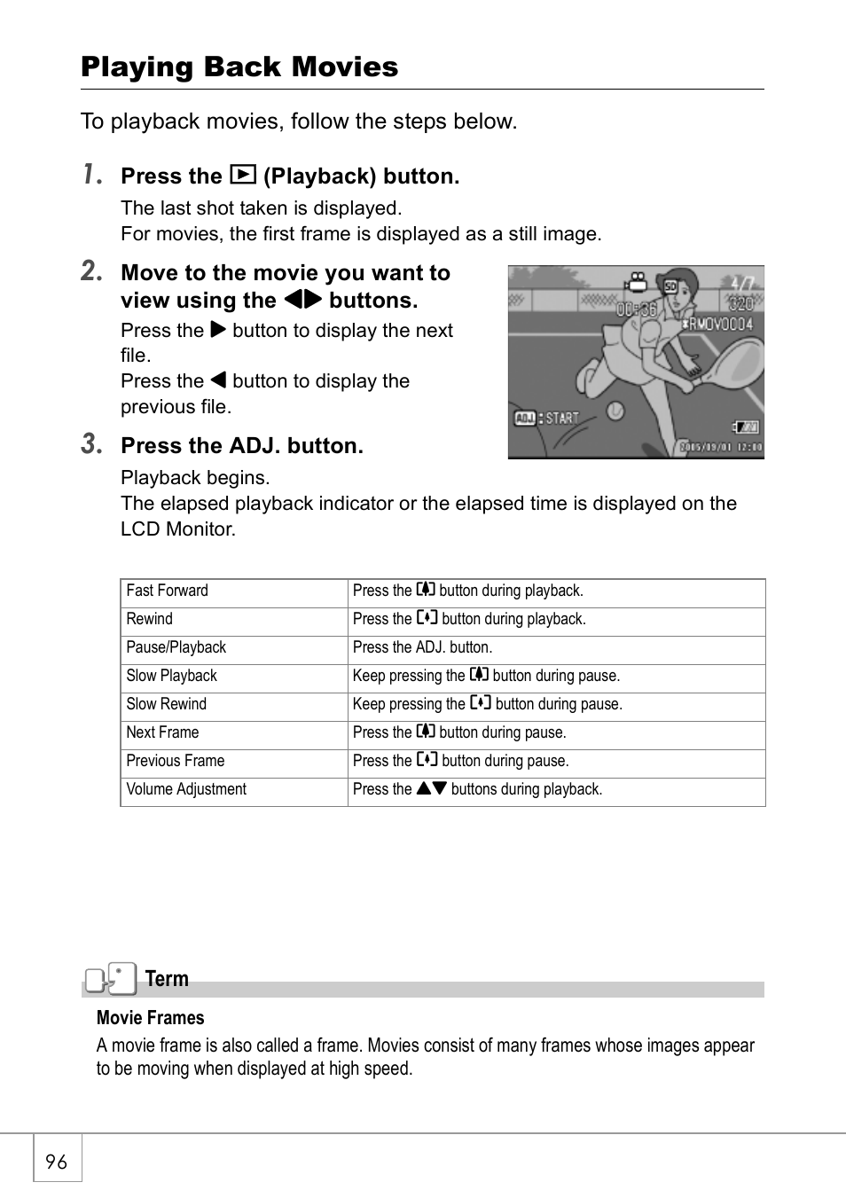 Playing back movies | Ricoh Caplio R 3 User Manual | Page 98 / 184