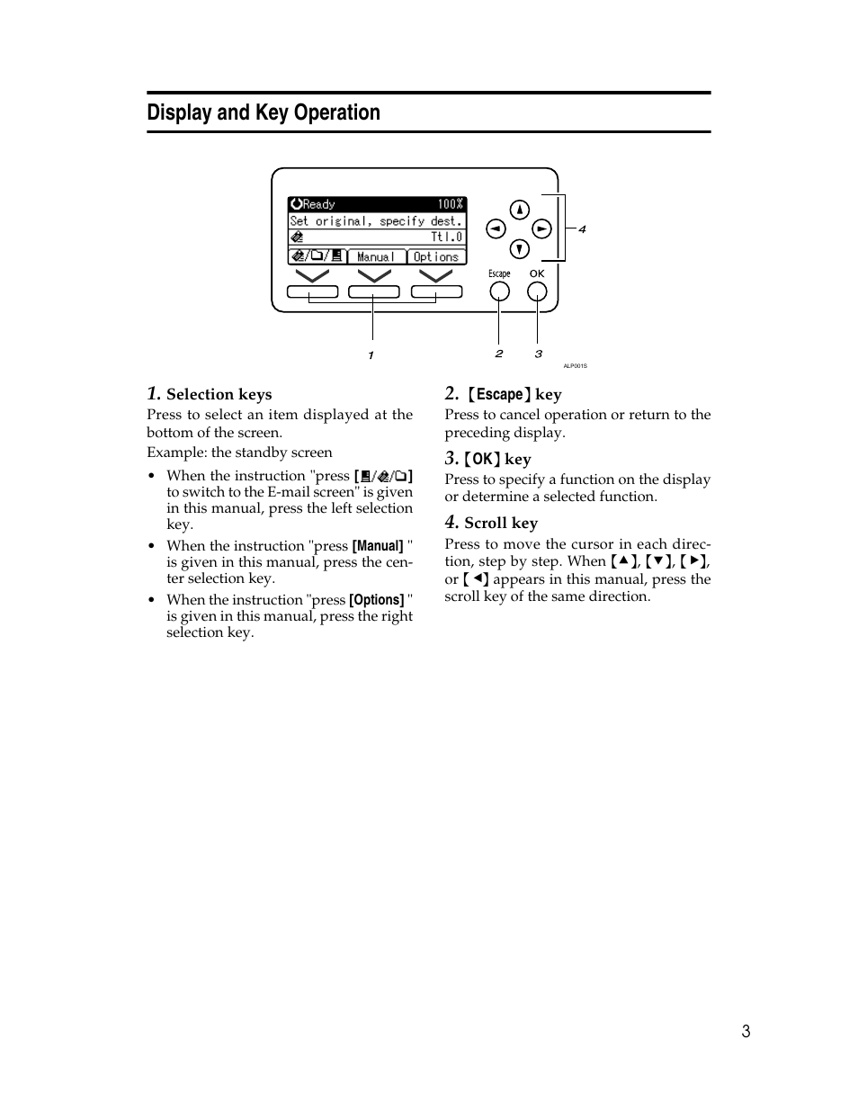 Display and key operation | Ricoh H5676 User Manual | Page 11 / 144