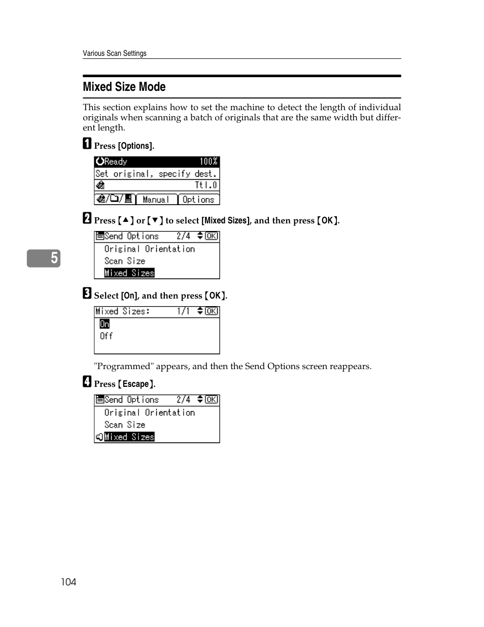Mixed size mode | Ricoh H5676 User Manual | Page 112 / 144