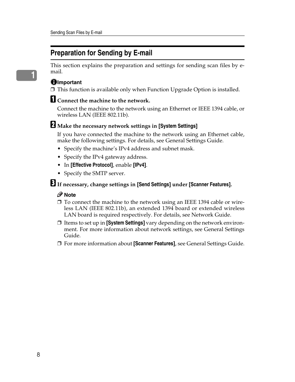 Preparation for sending by e-mail | Ricoh H5676 User Manual | Page 16 / 144