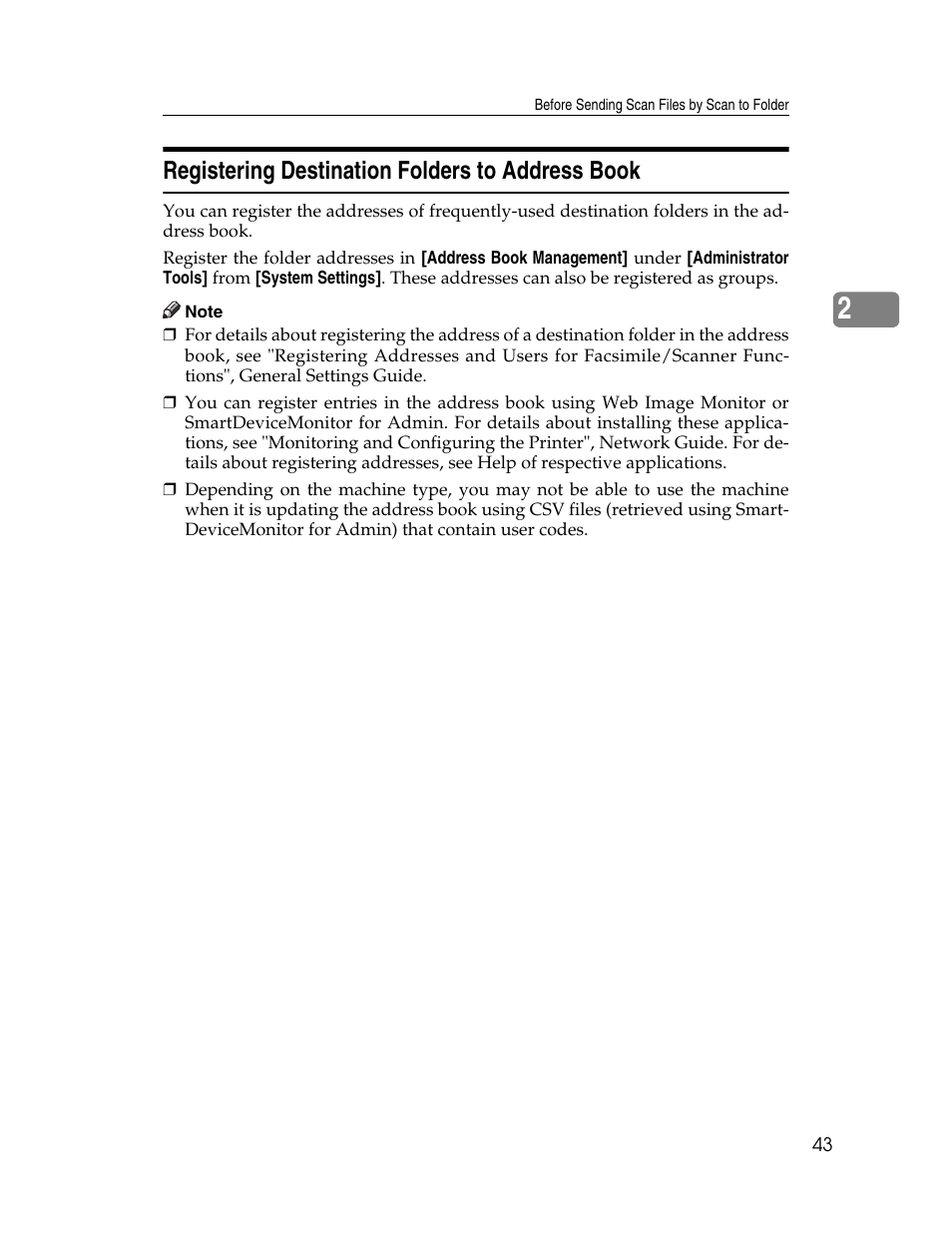 Registering destination folders to address book | Ricoh H5676 User Manual | Page 51 / 144