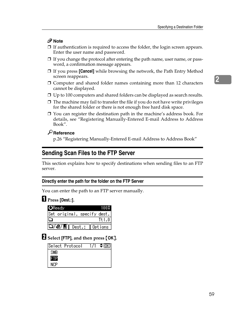 Sending scan files to the ftp server | Ricoh H5676 User Manual | Page 67 / 144