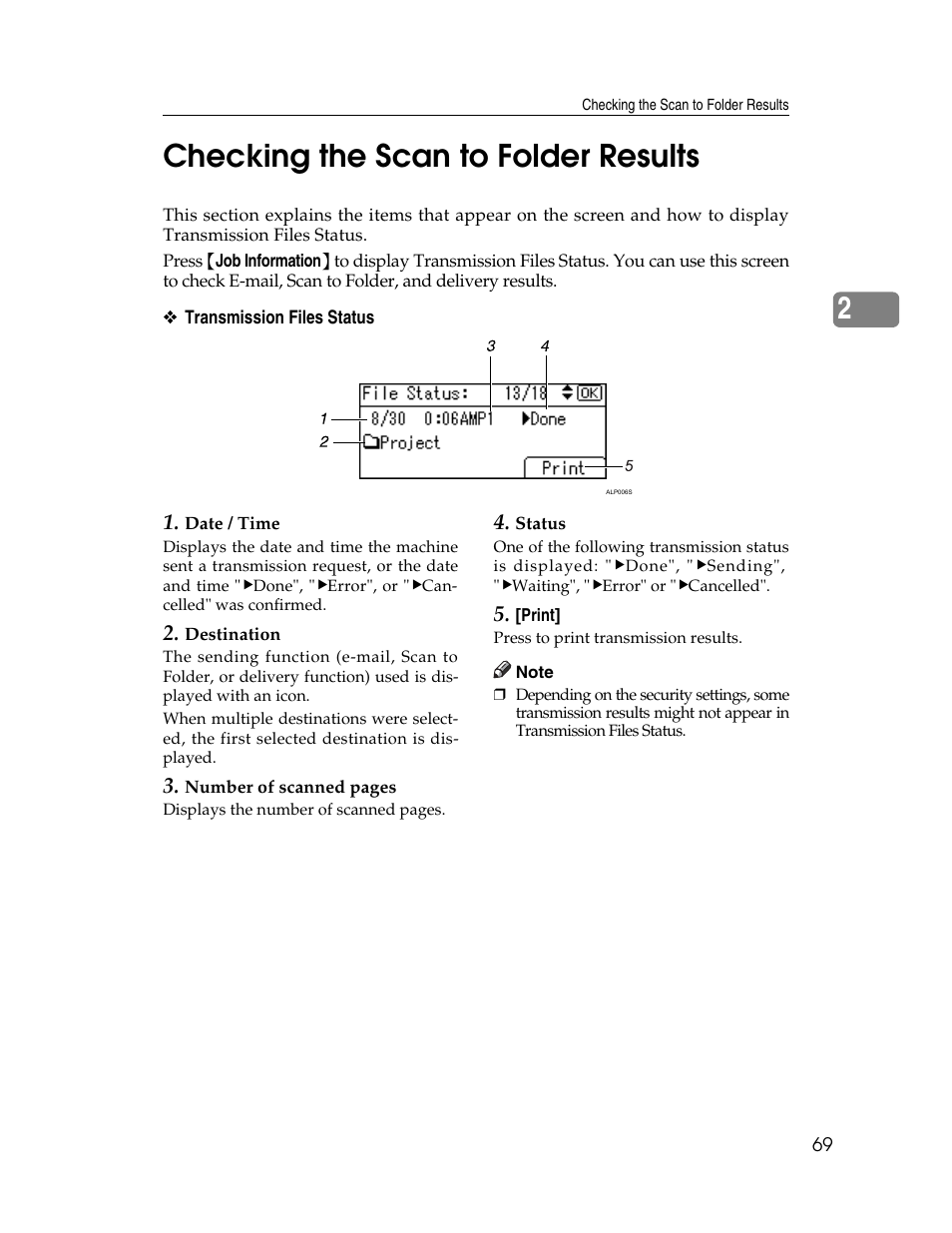 Checking the scan to folder results, 2checking the scan to folder results | Ricoh H5676 User Manual | Page 77 / 144