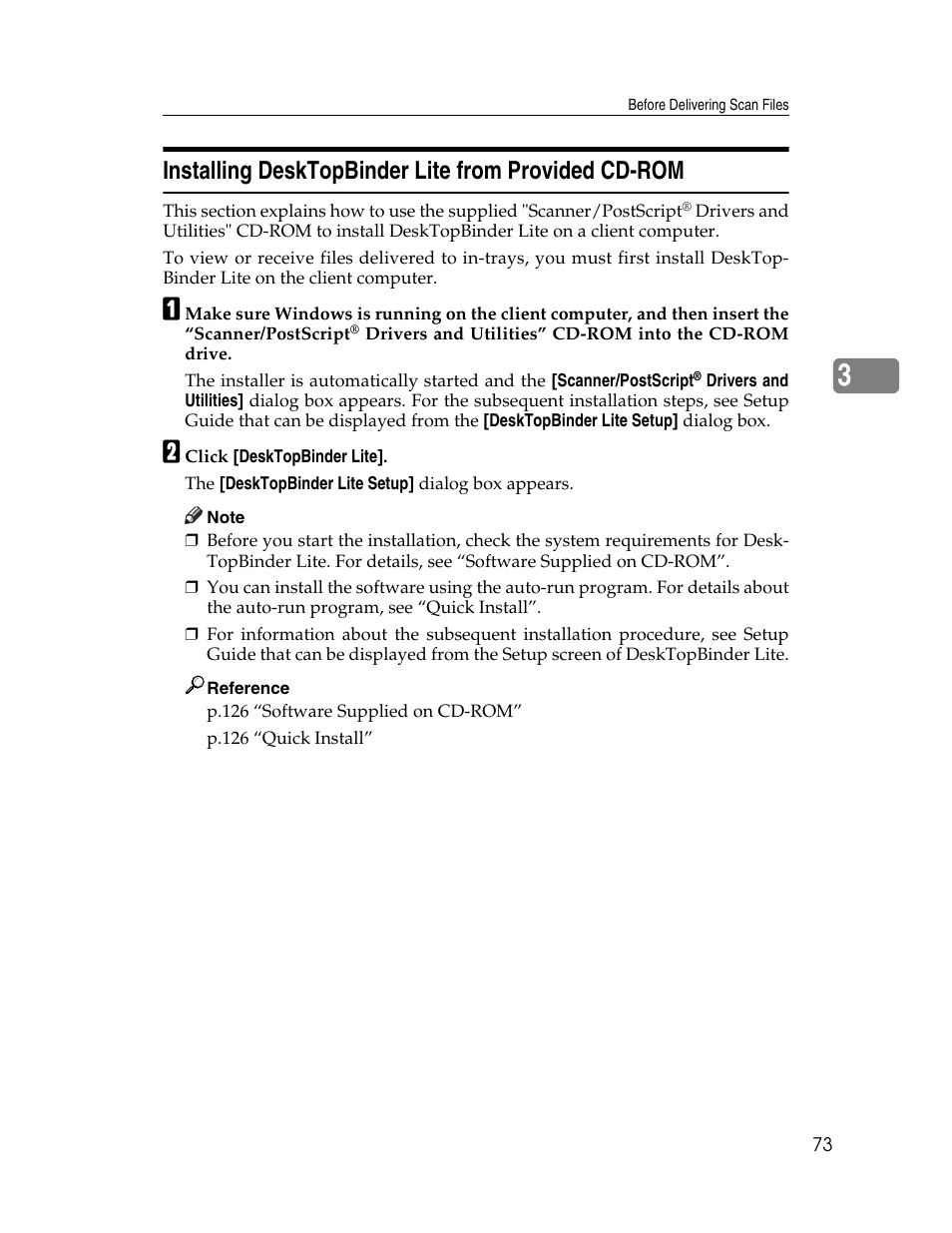 Installing desktopbinder lite from provided cd-rom | Ricoh H5676 User Manual | Page 81 / 144