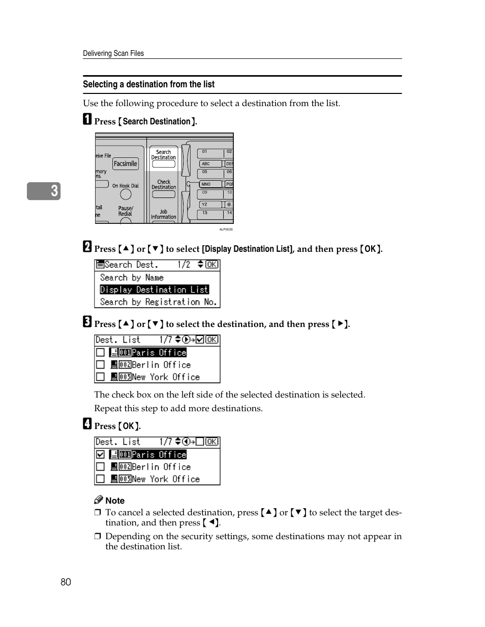 Selecting a destination from the list | Ricoh H5676 User Manual | Page 88 / 144