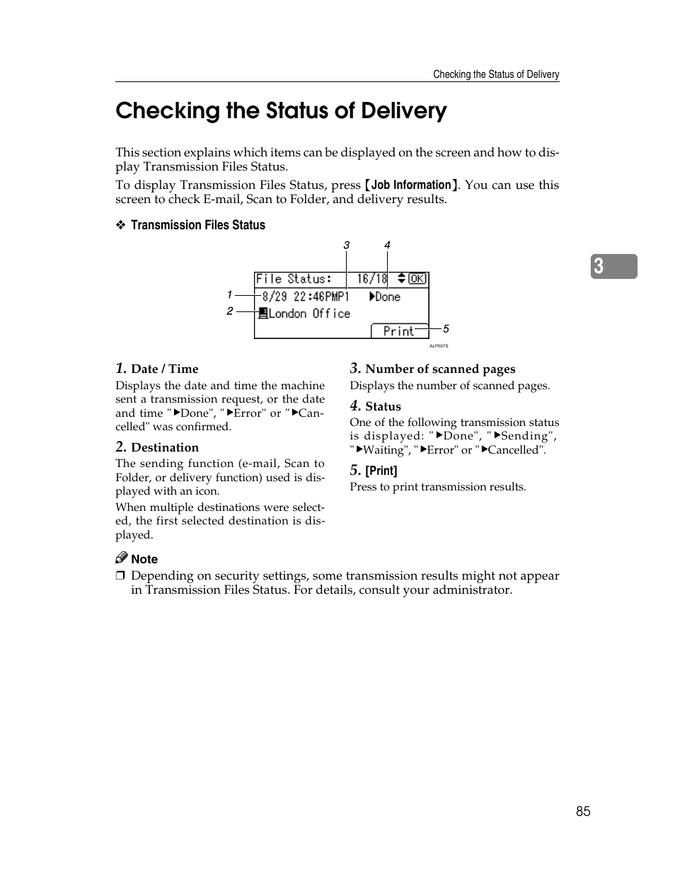 Checking the status of delivery, 3checking the status of delivery | Ricoh H5676 User Manual | Page 93 / 144