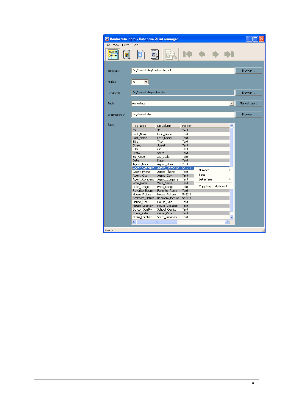Selecting a database source | Ricoh N905306 User Manual | Page 9 / 24