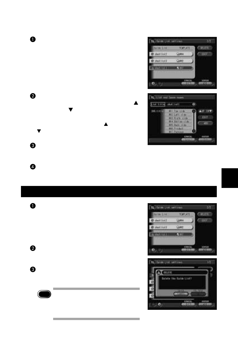 Deleting a guide list, Rearranging the image list | Ricoh RDC-i700 User Manual | Page 127 / 186