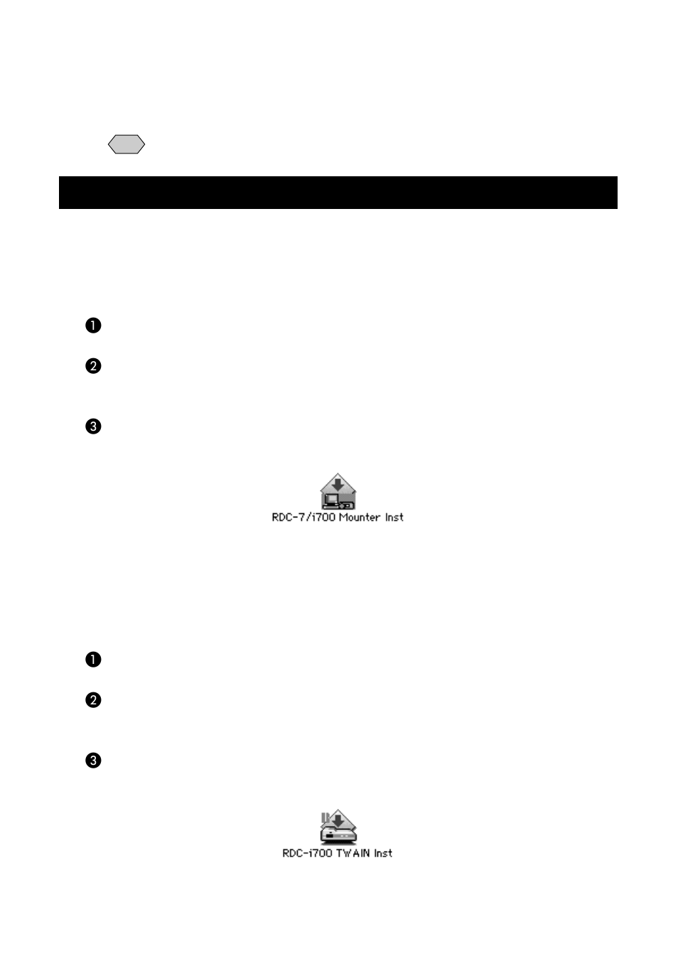 For macintosh, Installing the rdc-7/i700 mounter, Installing the twain driver | Ricoh RDC-i700 User Manual | Page 20 / 186