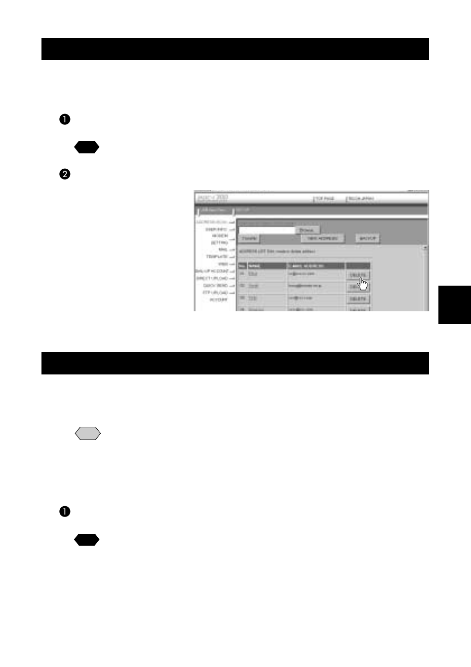 Deleting an address, Saving the address book in the pc | Ricoh RDC-i700 User Manual | Page 67 / 186