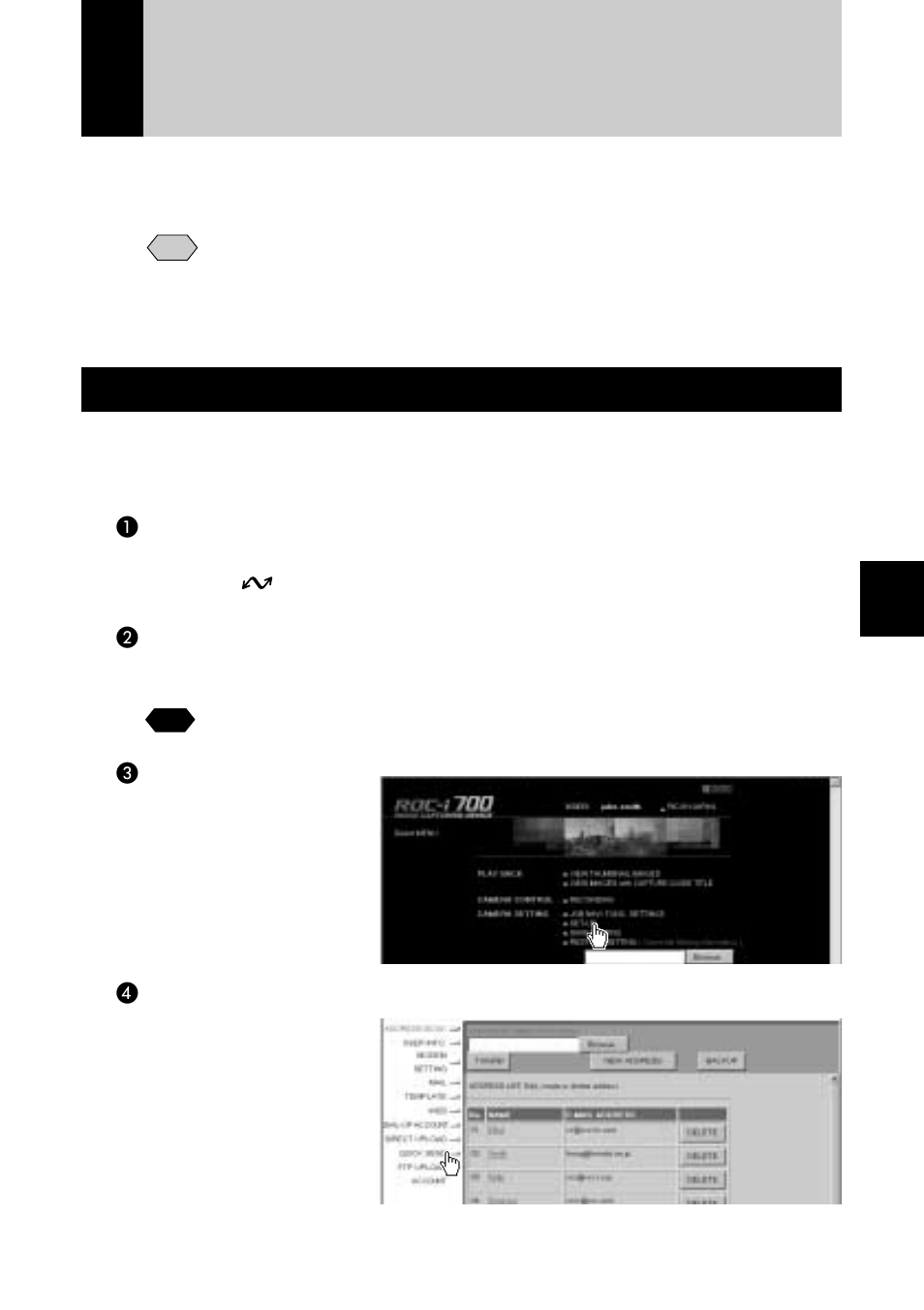 Quick send settings, Displaying the quick send dial-up accounts | Ricoh RDC-i700 User Manual | Page 89 / 186