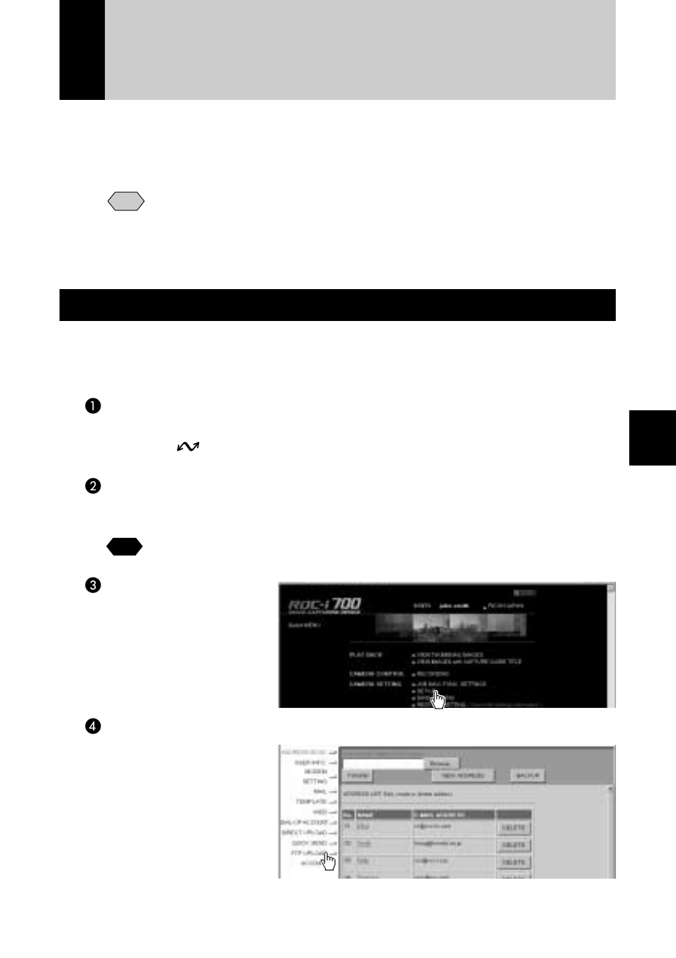 Setting ftp upload, Displaying the ftp upload dial-up accounts | Ricoh RDC-i700 User Manual | Page 93 / 186