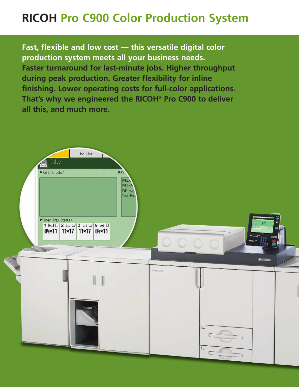 Ricoh pro c900 color production system | Ricoh Pro C900 User Manual | Page 2 / 6