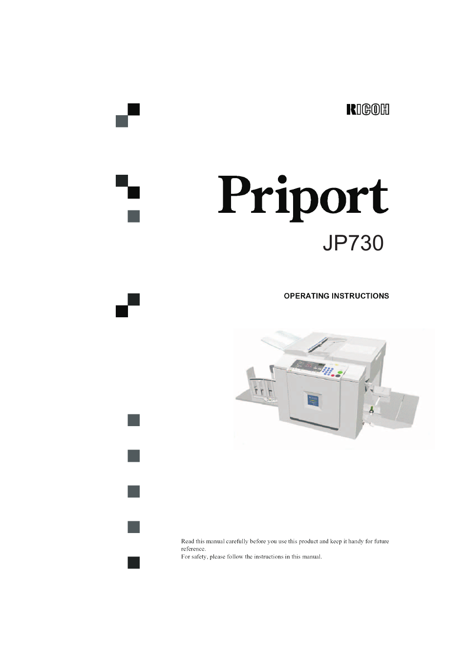 Ricoh PRIPORT JP730 User Manual | 171 pages