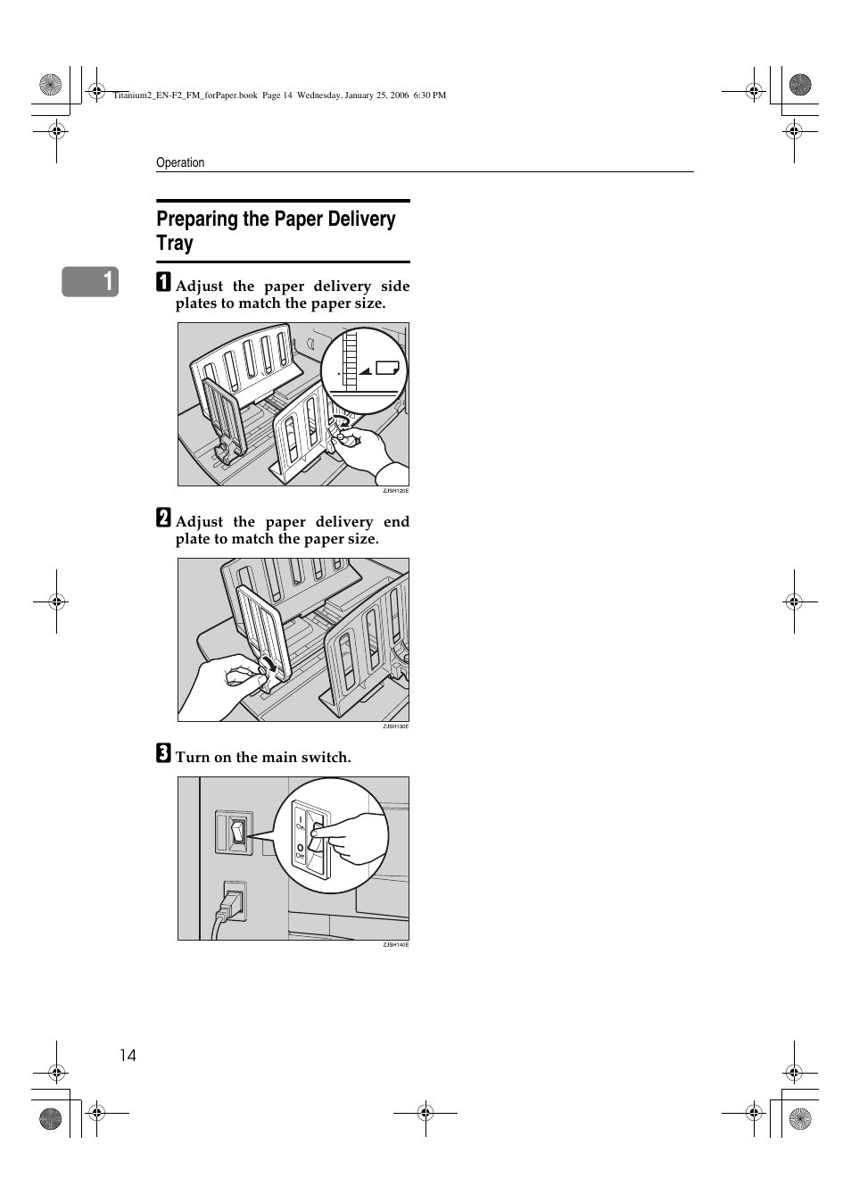 Preparing the paper delivery tray | Ricoh PRIPORT JP730 User Manual | Page 102 / 171