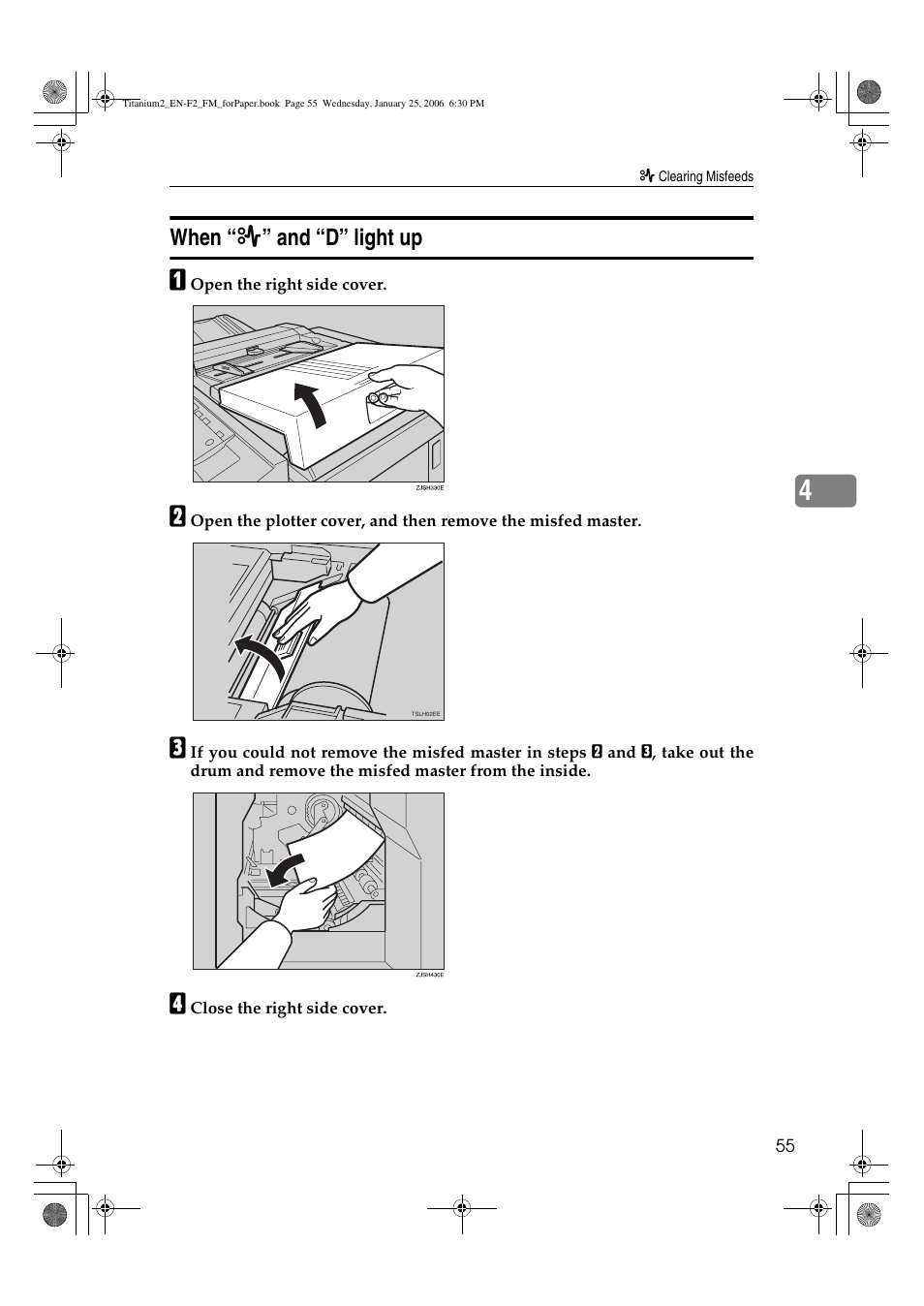 When “d” light up, When “ x ” and “d” light up | Ricoh PRIPORT JP730 User Manual | Page 143 / 171
