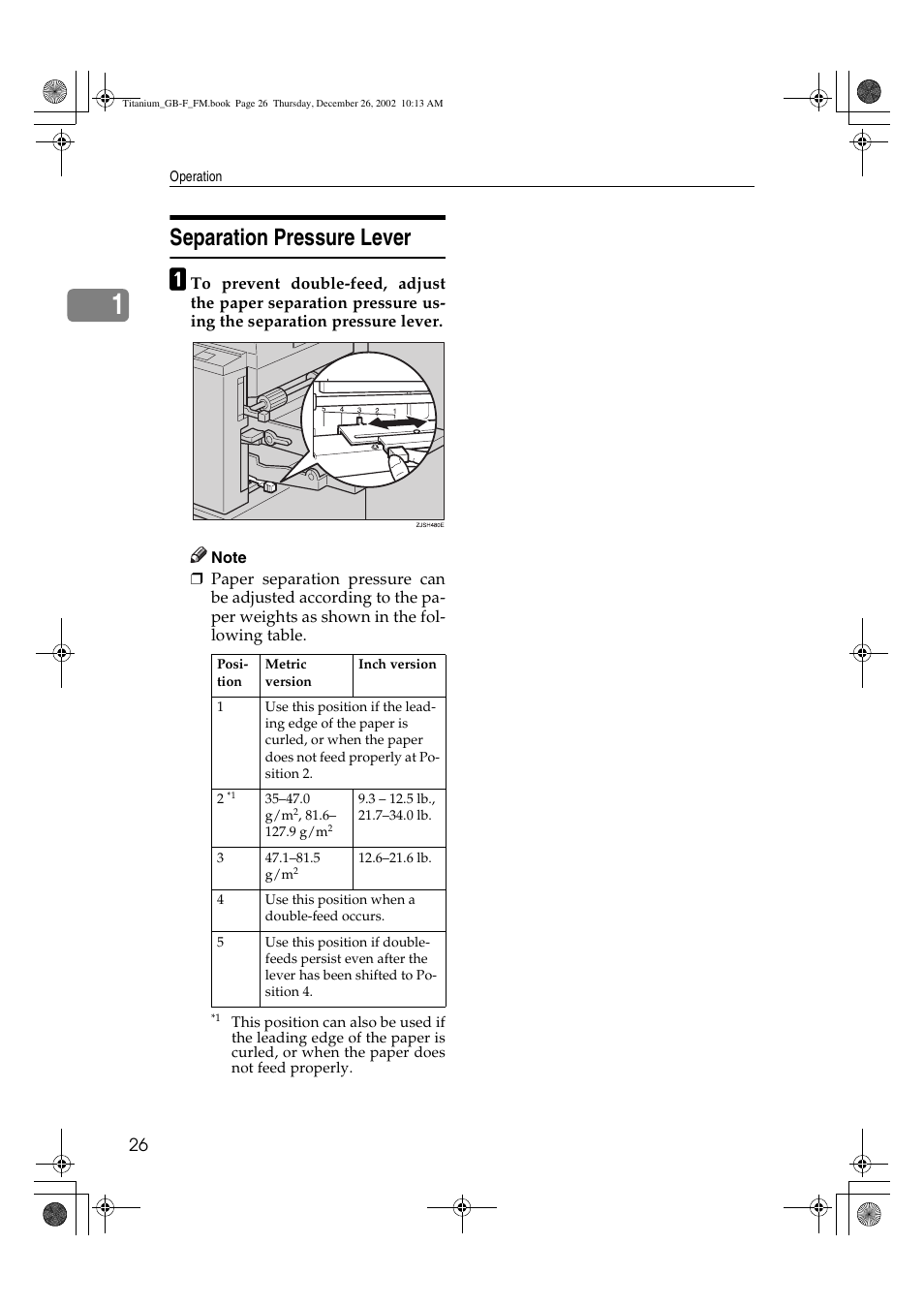 Separation pressure lever | Ricoh PRIPORT JP730 User Manual | Page 32 / 171