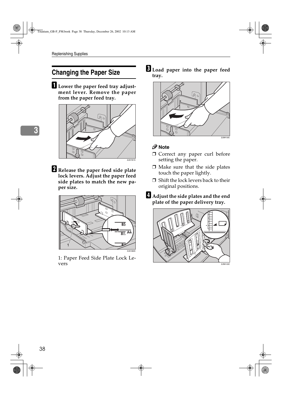 Changing the paper size | Ricoh PRIPORT JP730 User Manual | Page 44 / 171