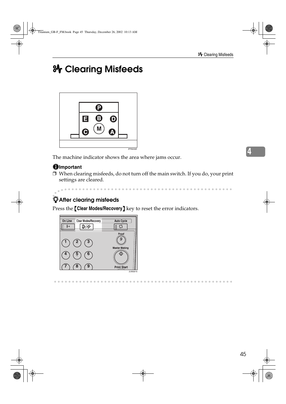 Clearing misfeeds | Ricoh PRIPORT JP730 User Manual | Page 51 / 171