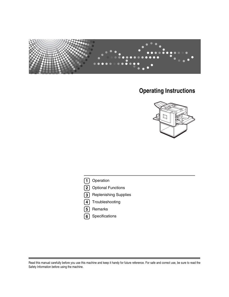 C261 operating instructions, Operating instructions | Ricoh PRIPORT JP730 User Manual | Page 85 / 171