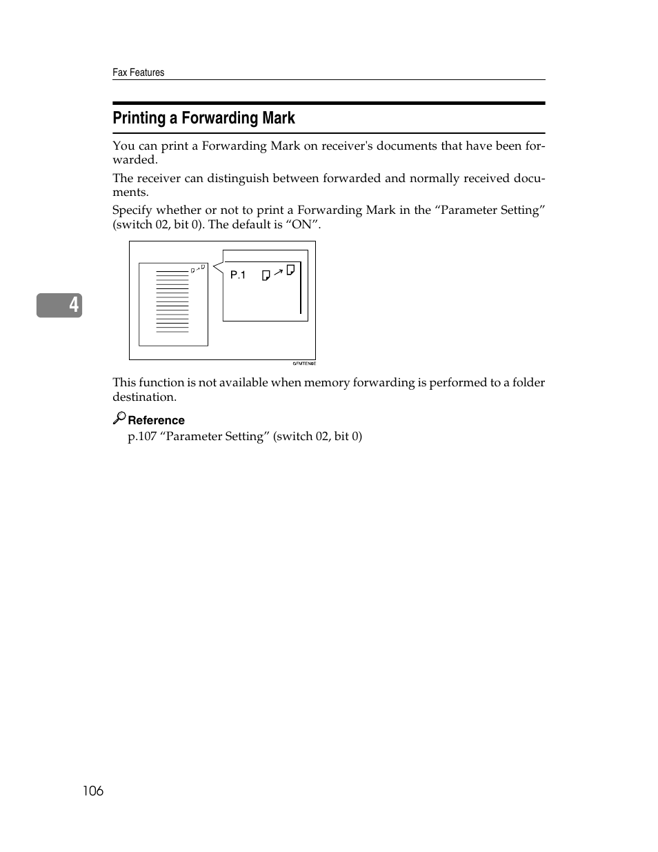 Printing a forwarding mark | Ricoh Aficio ISC 615G User Manual | Page 114 / 318