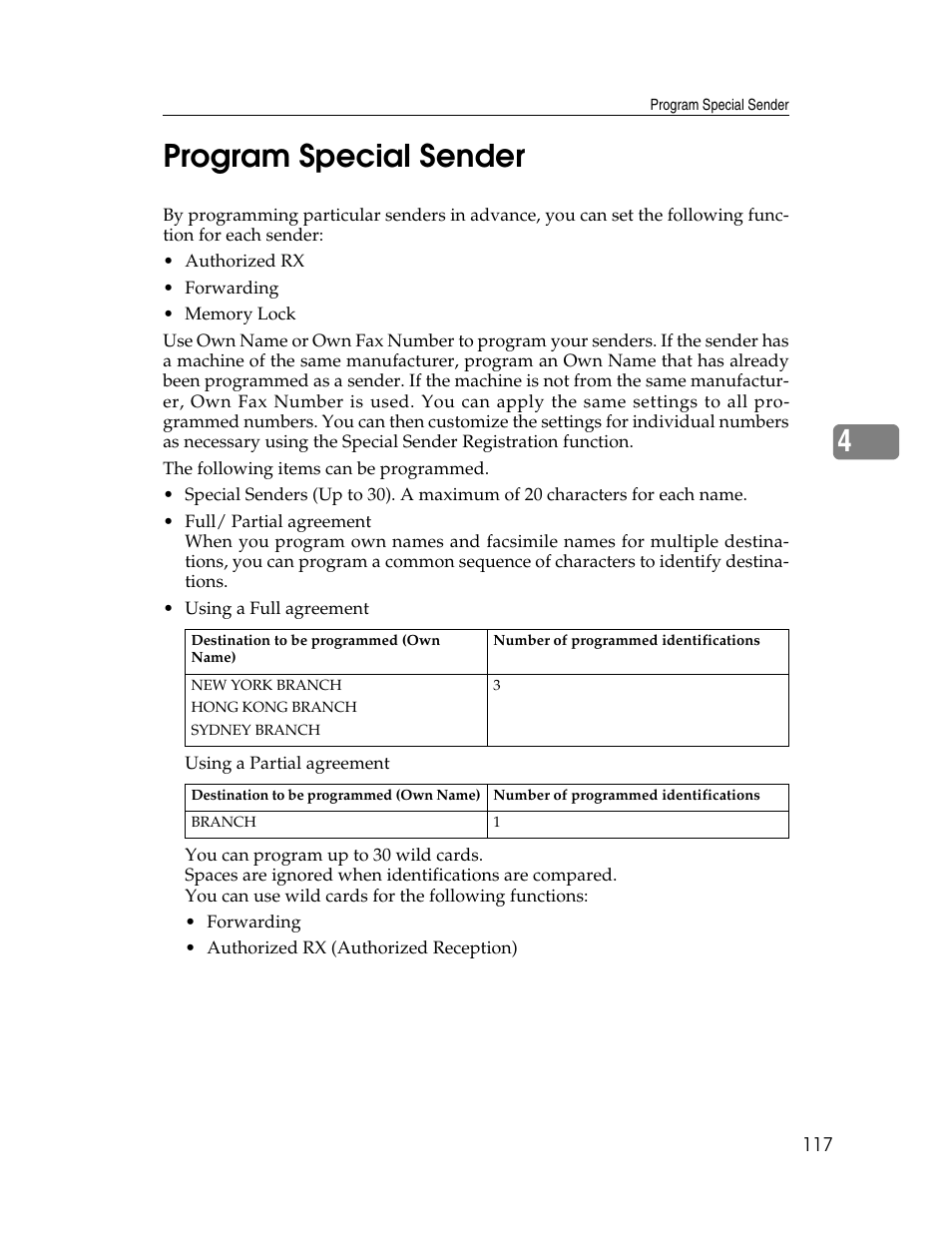 Program special sender, P.117 “program special sender, 4program special sender | Ricoh Aficio ISC 615G User Manual | Page 125 / 318