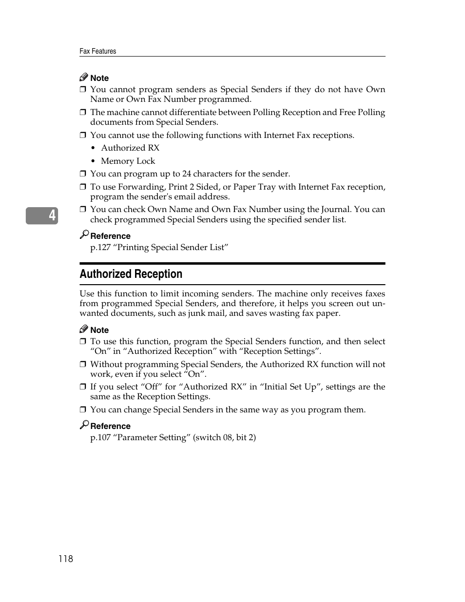 Authorized reception | Ricoh Aficio ISC 615G User Manual | Page 126 / 318
