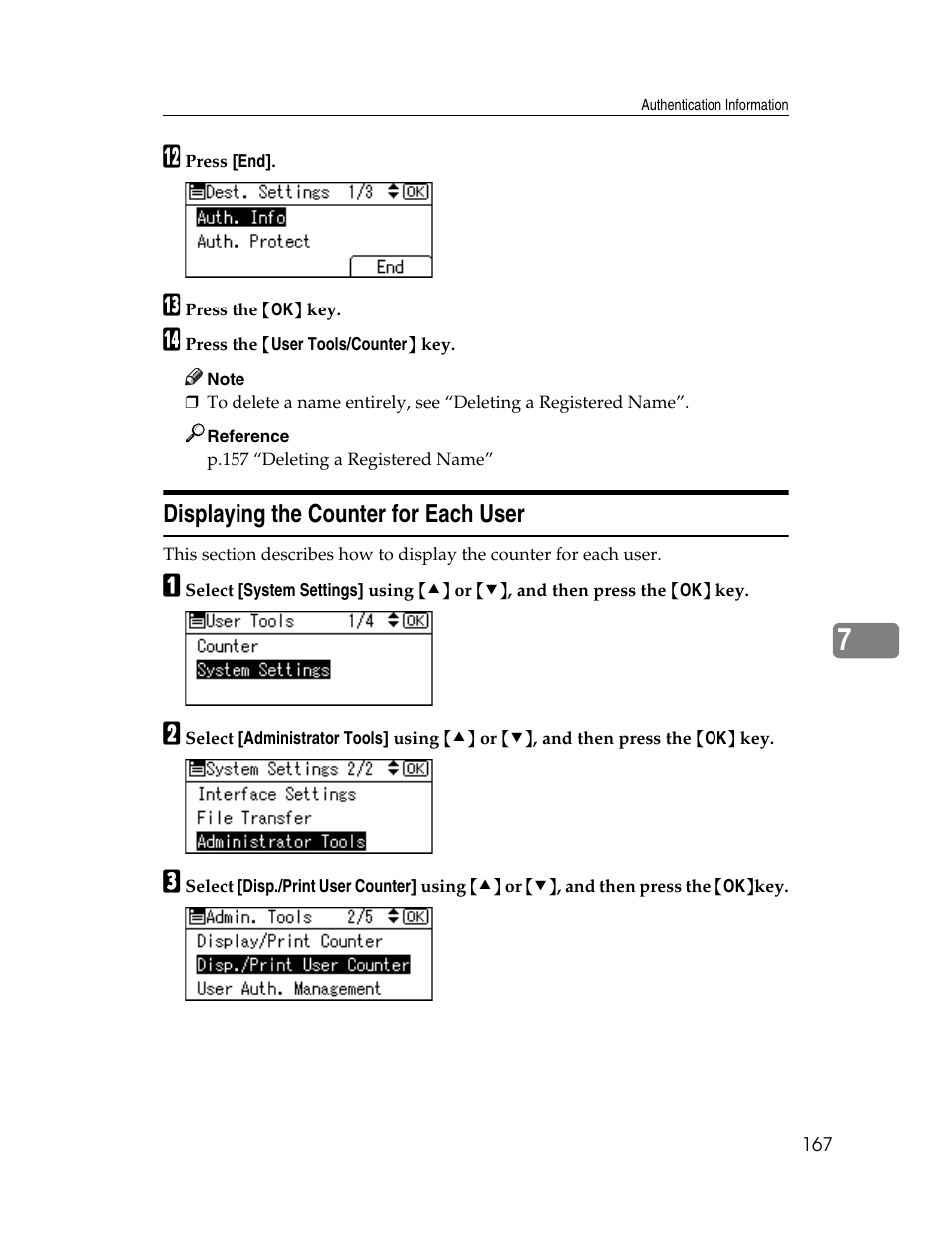 Displaying the counter for each user | Ricoh Aficio ISC 615G User Manual | Page 175 / 318