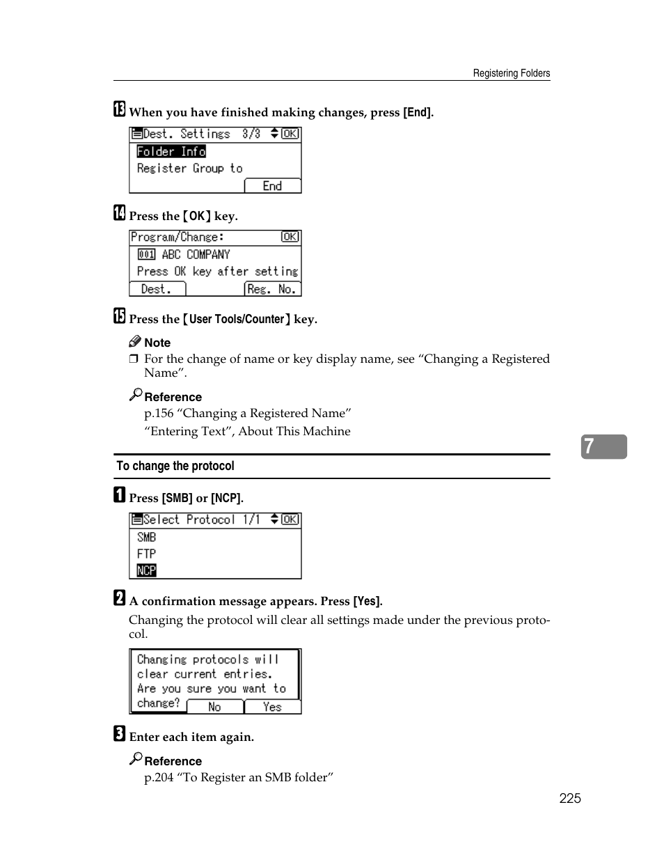 To change the protocol | Ricoh Aficio ISC 615G User Manual | Page 233 / 318