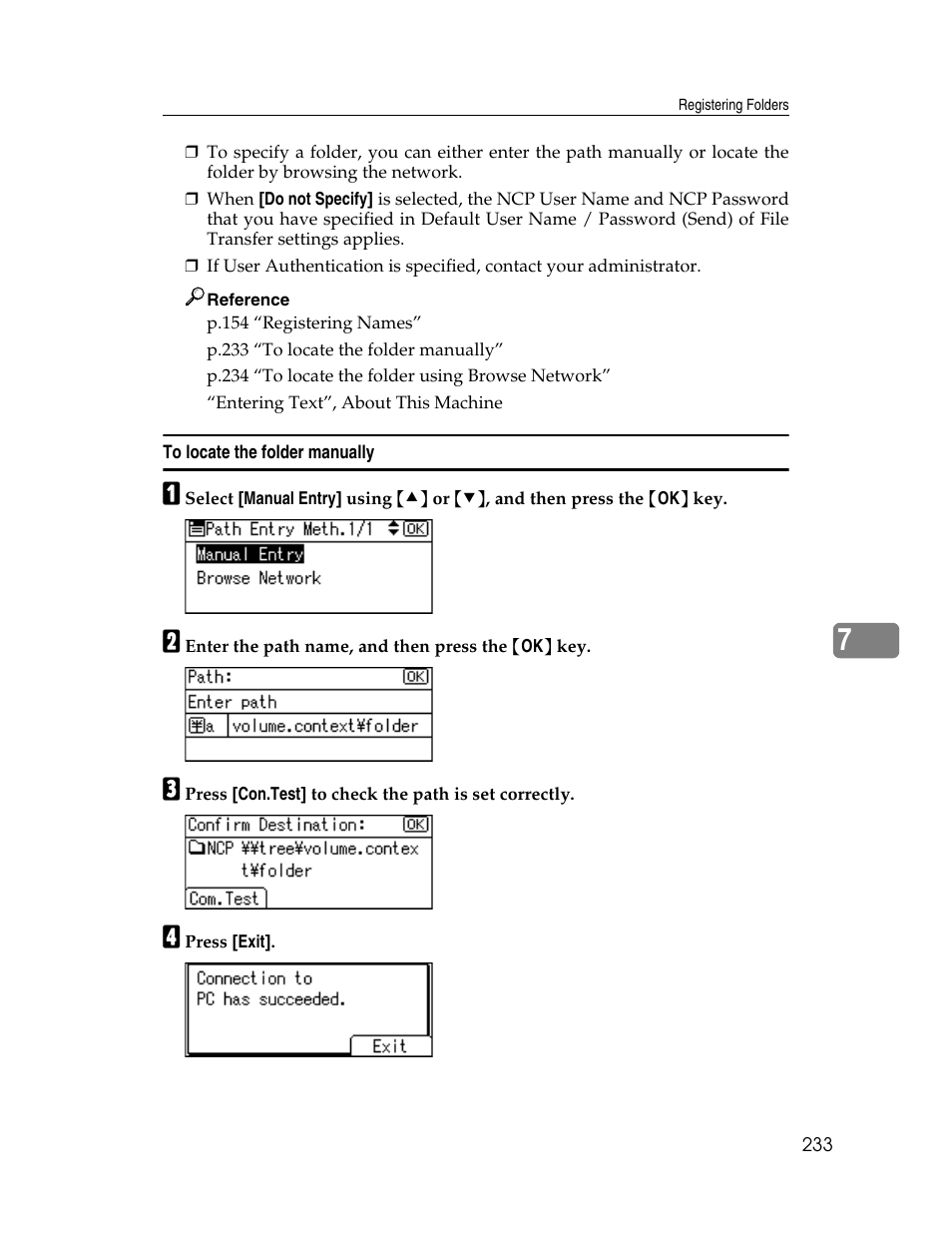 To locate the folder manually | Ricoh Aficio ISC 615G User Manual | Page 241 / 318
