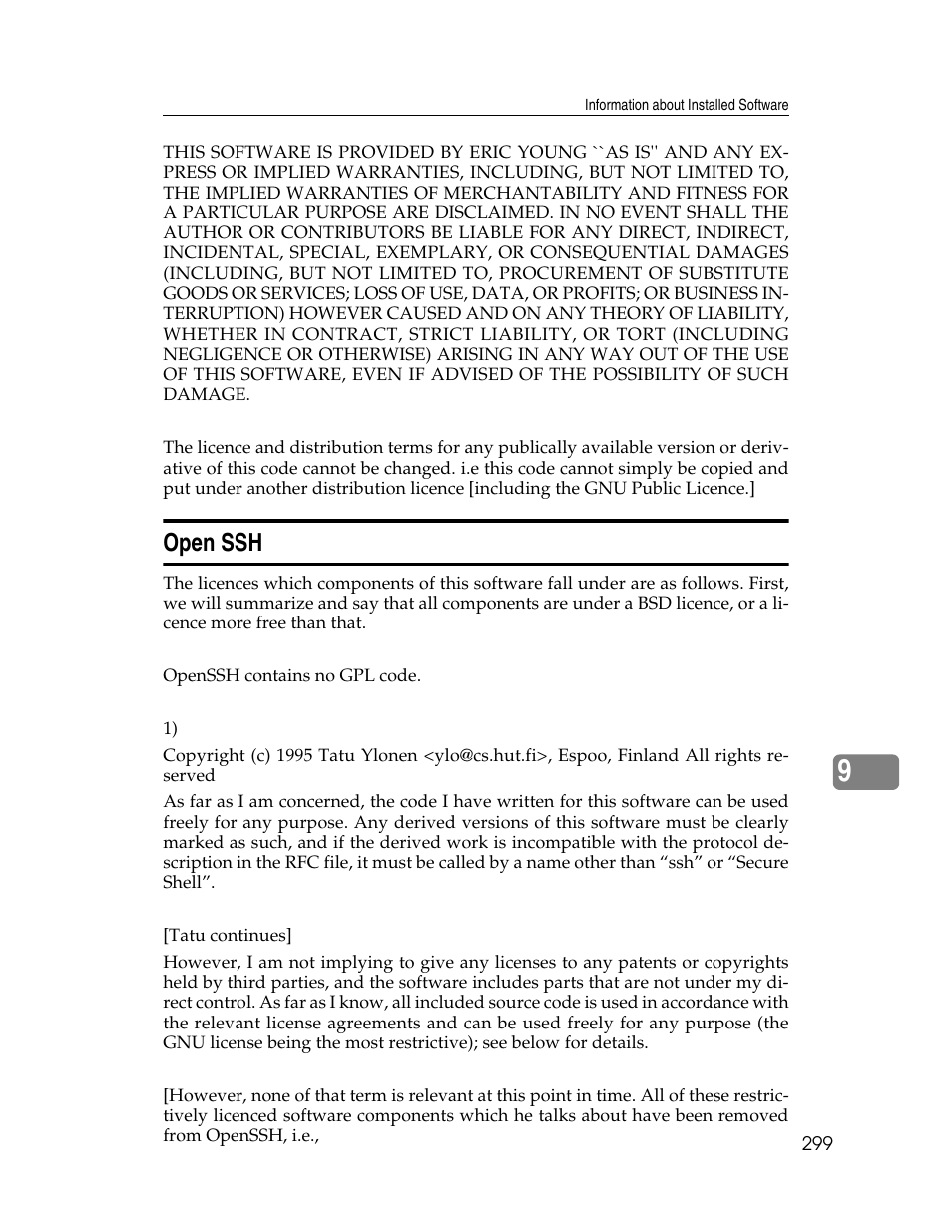 Open ssh | Ricoh Aficio ISC 615G User Manual | Page 307 / 318