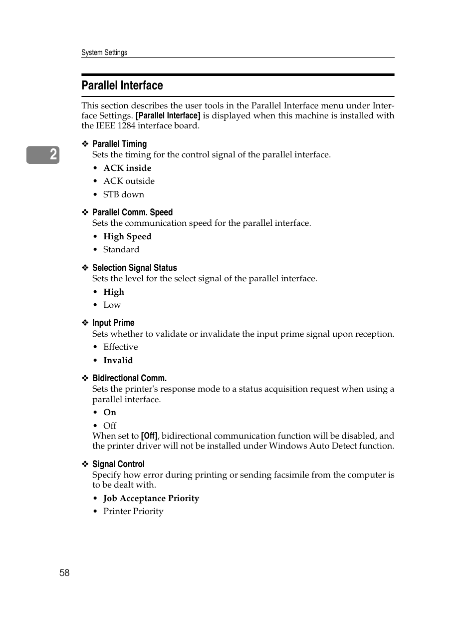 Parallel interface | Ricoh Aficio ISC 615G User Manual | Page 66 / 318