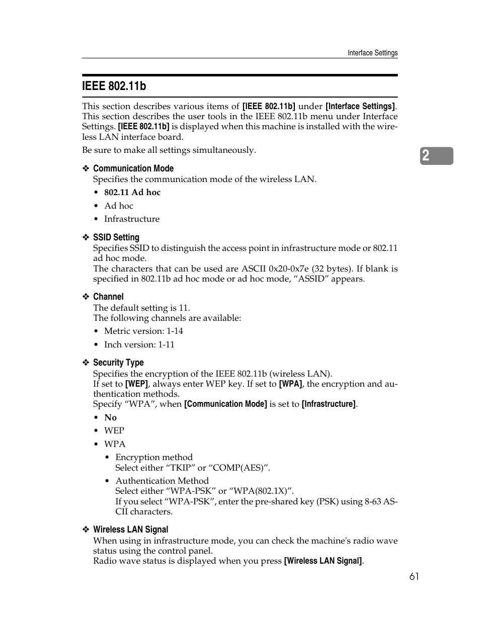 Ieee 802.11b | Ricoh Aficio ISC 615G User Manual | Page 69 / 318