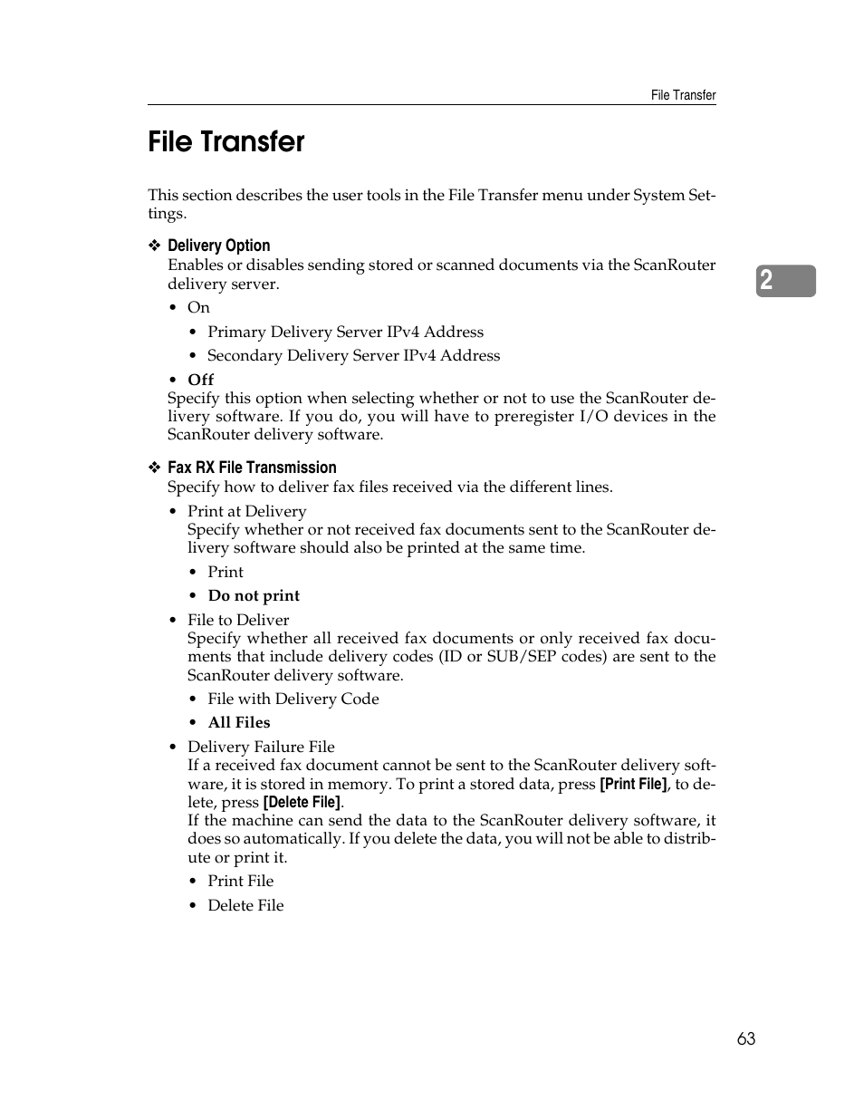 File transfer, P.63 “file transfer, 2file transfer | Ricoh Aficio ISC 615G User Manual | Page 71 / 318