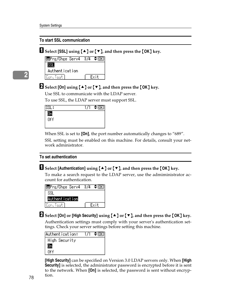 To start ssl communication, To set authentication | Ricoh Aficio ISC 615G User Manual | Page 86 / 318