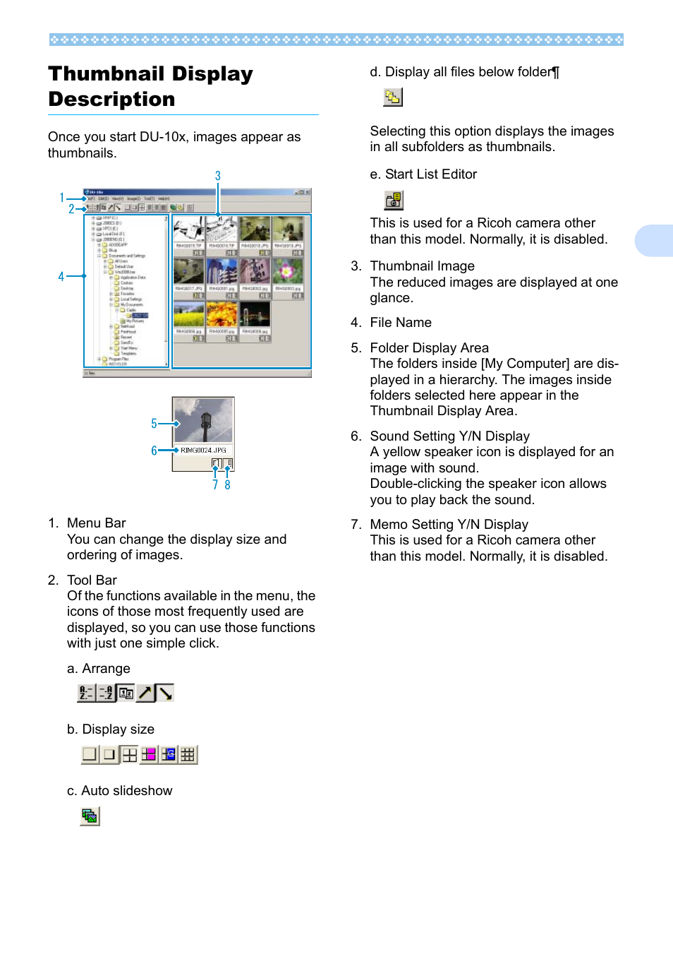 Thumbnail display description, 3thumbnail display description | Ricoh Caplio RX User Manual | Page 133 / 183