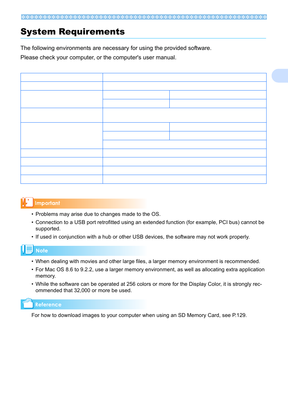 System requirements, 1system requirements | Ricoh Caplio RX User Manual | Page 147 / 183