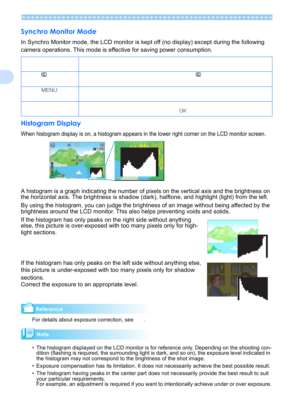 Synchro monitor mode, Histogram display, Synchro monitor mode histogram display | P.24 | Ricoh Caplio RX User Manual | Page 24 / 183