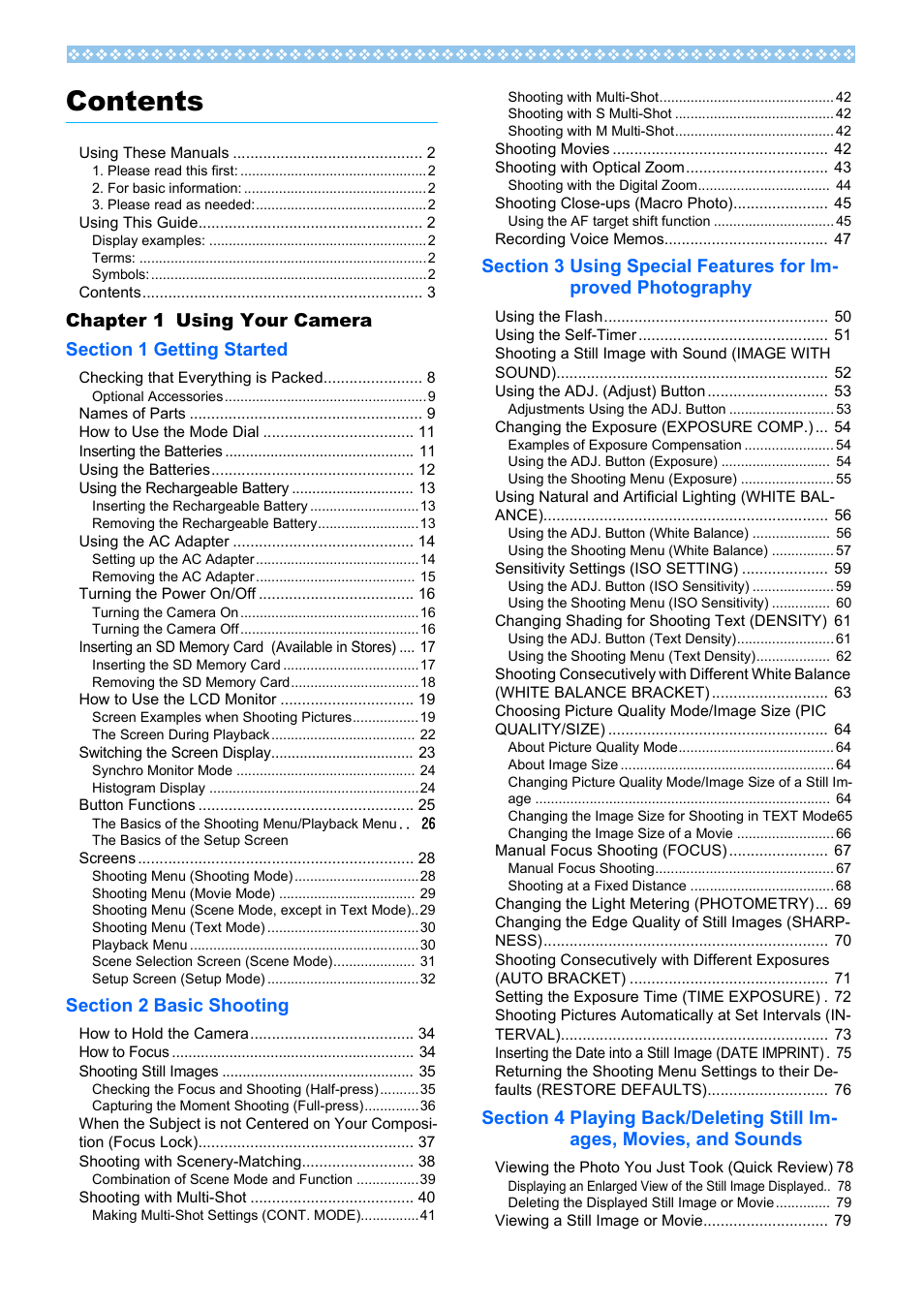 Ricoh Caplio RX User Manual | Page 3 / 183